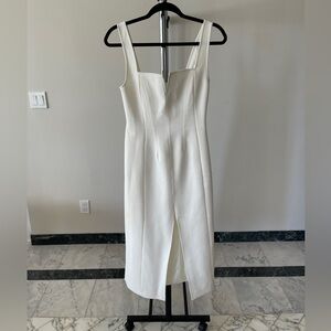 C/meo white dress with boning in bodice. Size Small. Worn once